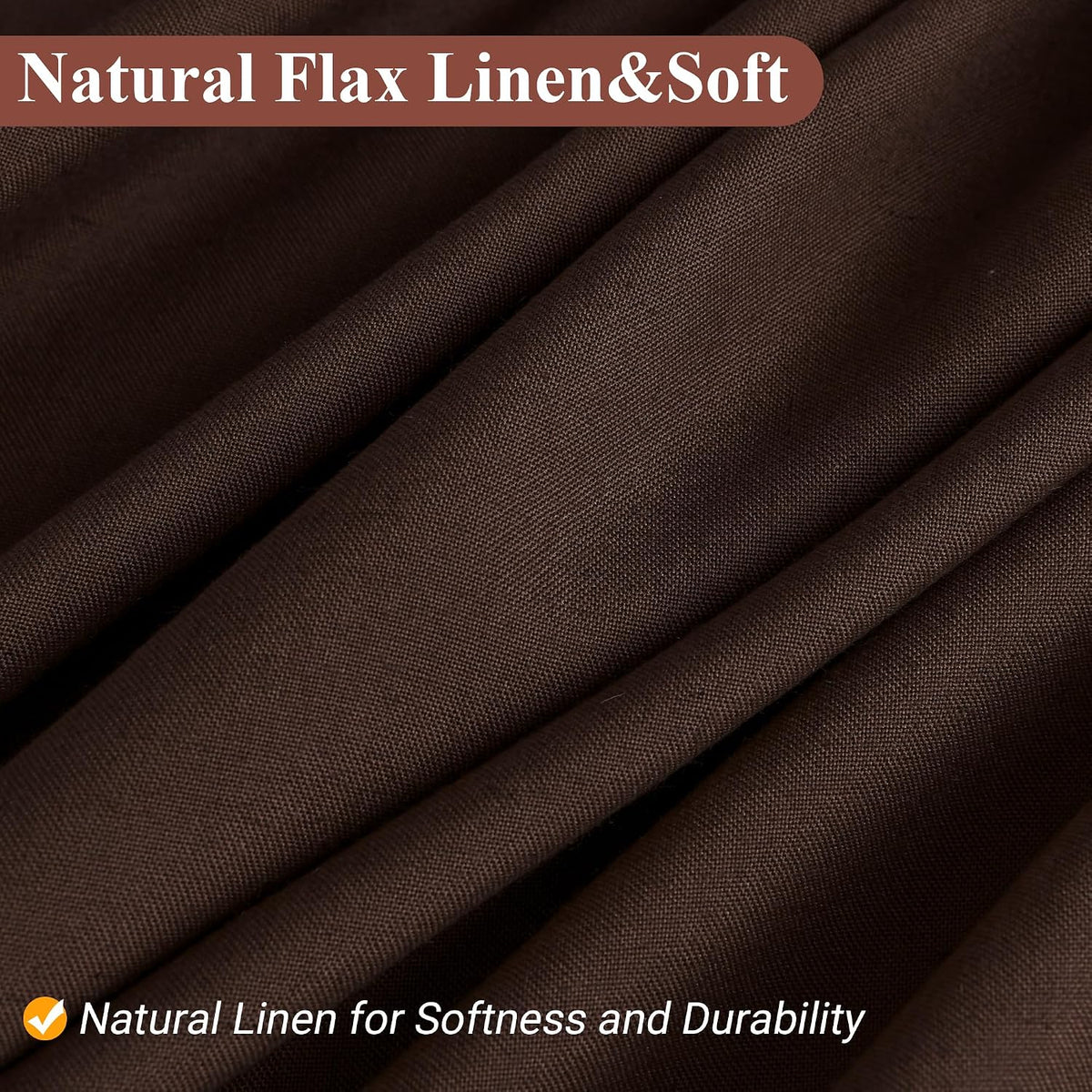 Linen Shower Curtain 72 Inch Long for Bathroom Beige 1 Panel - Colors B