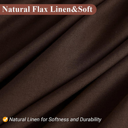 Linen Shower Curtain 72 Inch Long for Bathroom Beige 1 Panel - Colors B