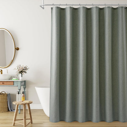 Linen Shower Curtain 72 Inch Long for Bathroom Beige 1 Panel - Colors B