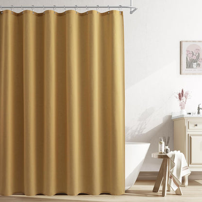 Linen Shower Curtain 72 Inch Long for Bathroom Beige 1 Panel - Colors B