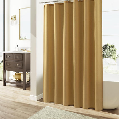Linen Shower Curtain 72 Inch Long for Bathroom Beige 1 Panel - Colors B