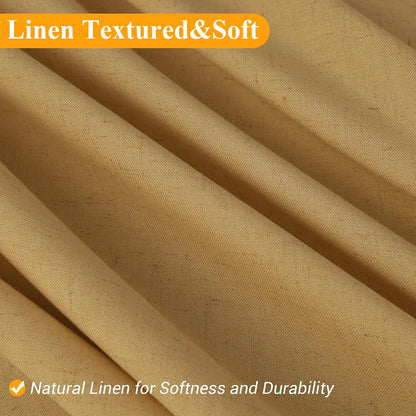 Linen Shower Curtain 72 Inch Long for Bathroom Beige 1 Panel - Colors B