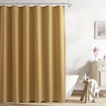 Linen Shower Curtain 72 Inch Long for Bathroom Beige 1 Panel - Colors B