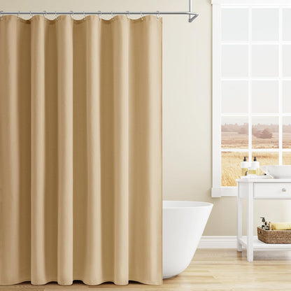 Linen Shower Curtain 72 Inch Long for Bathroom Beige 1 Panel - Colors B