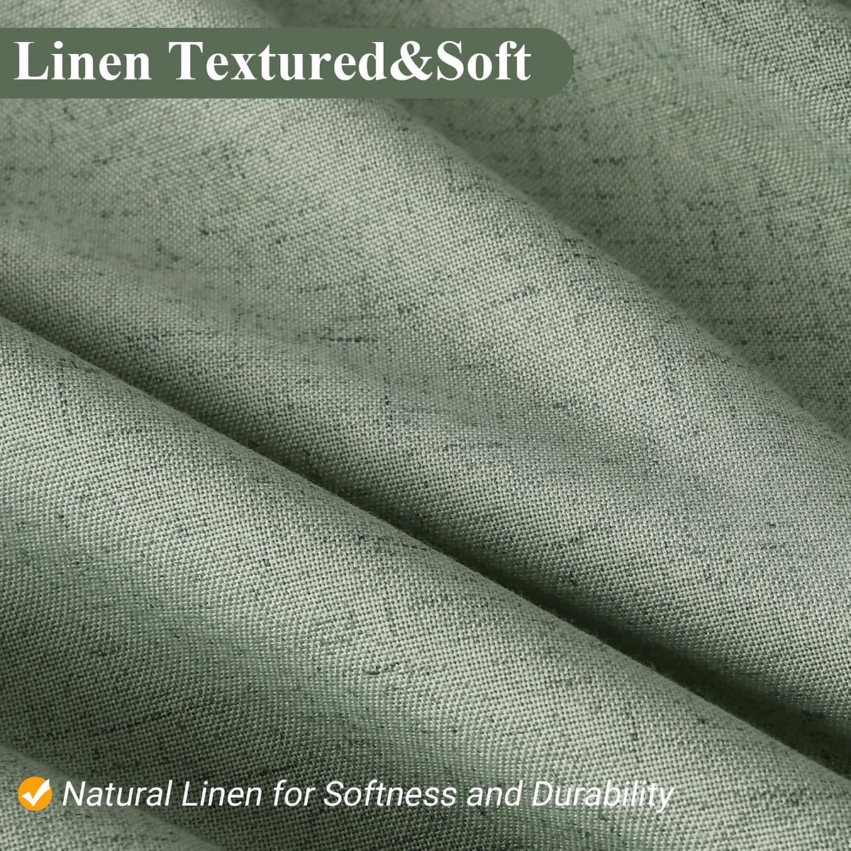 Linen Shower Curtain 72 Inch Long for Bathroom Beige 1 Panel - Colors B