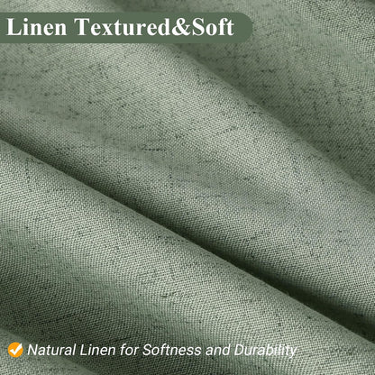 Linen Shower Curtain 72 Inch Long for Bathroom Beige 1 Panel - Colors B