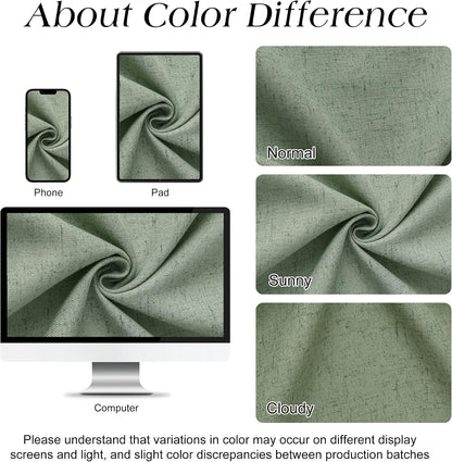 Linen Shower Curtain 72 Inch Long for Bathroom Beige 1 Panel - Colors B