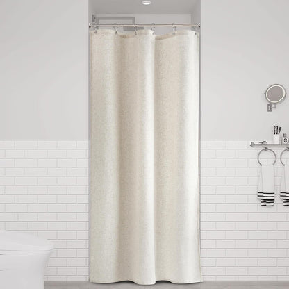 Linen Shower Curtain 72 Inch Long for Bathroom Beige 1 Panel - Colors B