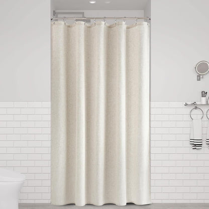 Linen Shower Curtain 72 Inch Long for Bathroom Beige 1 Panel - Colors B
