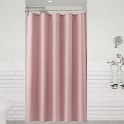 Linen Shower Curtain 72 Inch Long for Bathroom Beige 1 Panel - Colors B