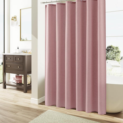 Linen Shower Curtain 72 Inch Long for Bathroom Beige 1 Panel - Colors B
