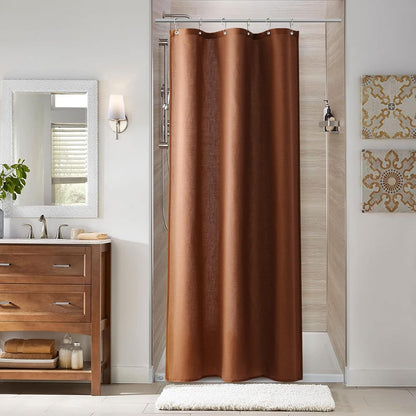 Linen Shower Curtain 72 Inch Long for Bathroom Beige 1 Panel - Colors B