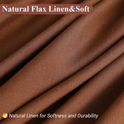Linen Shower Curtain 72 Inch Long for Bathroom Beige 1 Panel - Colors B