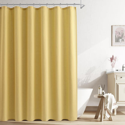 Linen Shower Curtain 72 Inch Long for Bathroom Beige 1 Panel - Colors B