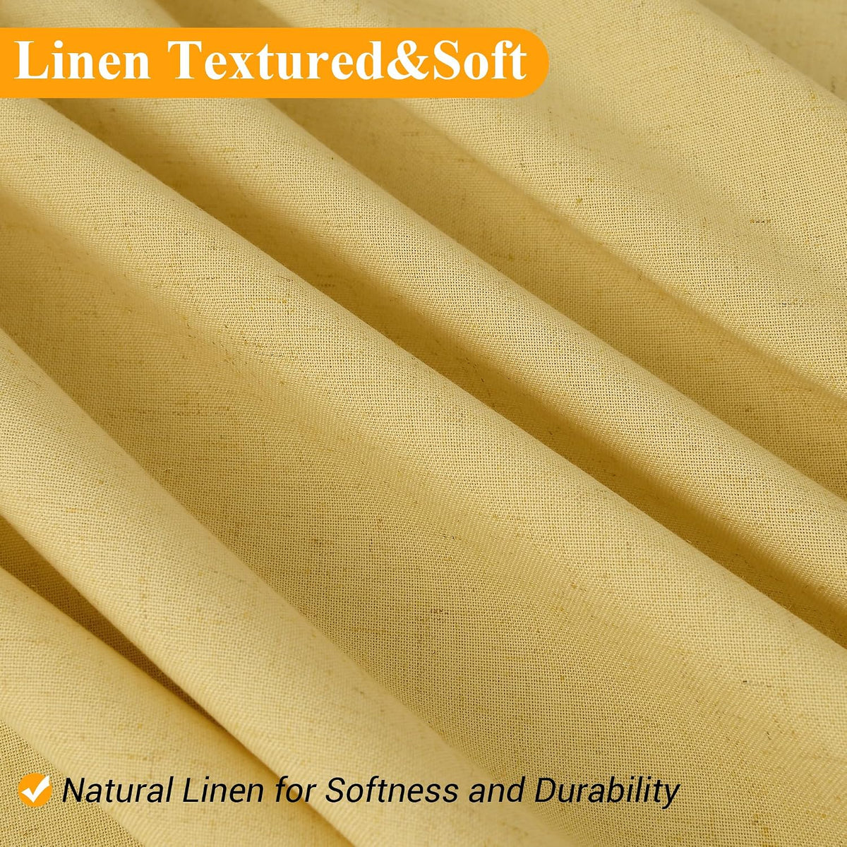 Linen Shower Curtain 72 Inch Long for Bathroom Beige 1 Panel - Colors B