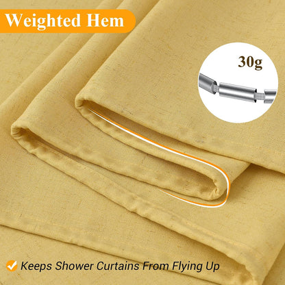 Linen Shower Curtain 72 Inch Long for Bathroom Beige 1 Panel - Colors B