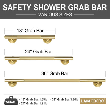 Shower Grab Bars, 12" Stainless Steel Bathroom Safety Grab Bar | Upgrade Anti-Slip Knurling Shower Grab for Bathtub, Shower Handle for Elderly and Handicap, ADA Compliant, Brushed Nicke