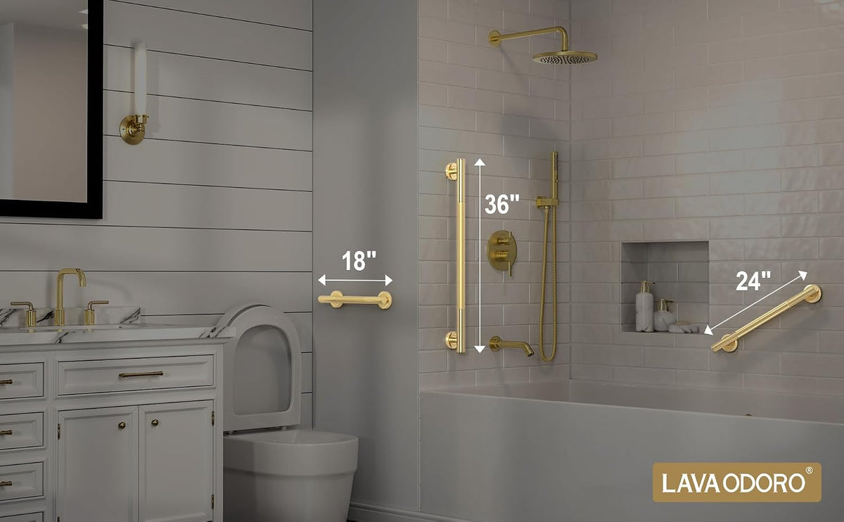 Shower Grab Bars, 12" Stainless Steel Bathroom Safety Grab Bar | Upgrade Anti-Slip Knurling Shower Grab for Bathtub, Shower Handle for Elderly and Handicap, ADA Compliant, Brushed Nicke