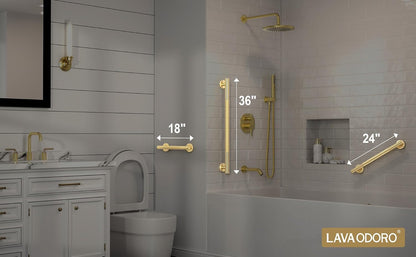 Shower Grab Bars, 12" Stainless Steel Bathroom Safety Grab Bar | Upgrade Anti-Slip Knurling Shower Grab for Bathtub, Shower Handle for Elderly and Handicap, ADA Compliant, Brushed Nicke