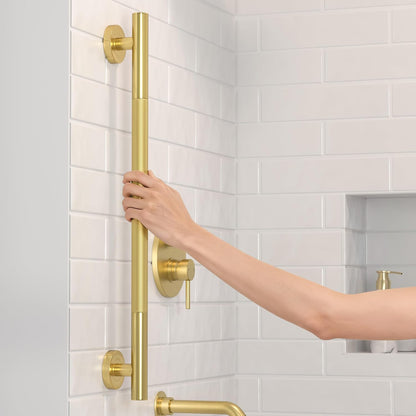 Shower Grab Bars, 12" Stainless Steel Bathroom Safety Grab Bar | Upgrade Anti-Slip Knurling Shower Grab for Bathtub, Shower Handle for Elderly and Handicap, ADA Compliant, Brushed Nicke