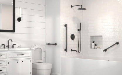 Shower Grab Bars, 12" Stainless Steel Bathroom Safety Grab Bar | Upgrade Anti-Slip Knurling Shower Grab for Bathtub, Shower Handle for Elderly and Handicap, ADA Compliant, Brushed Nicke