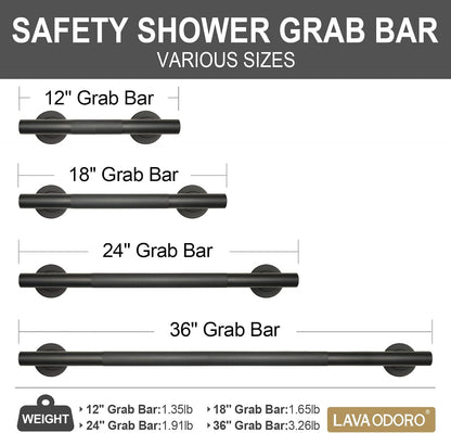 Shower Grab Bars, 12" Stainless Steel Bathroom Safety Grab Bar | Upgrade Anti-Slip Knurling Shower Grab for Bathtub, Shower Handle for Elderly and Handicap, ADA Compliant, Brushed Nicke