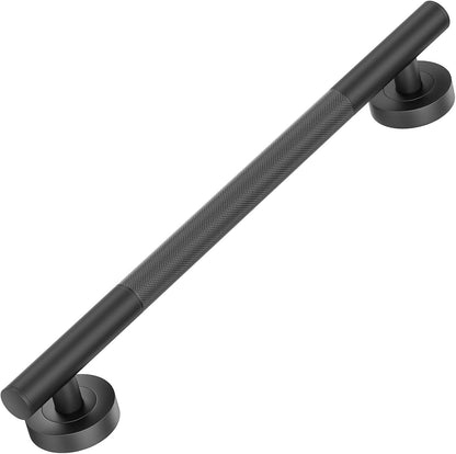 Shower Grab Bars, 12" Stainless Steel Bathroom Safety Grab Bar | Upgrade Anti-Slip Knurling Shower Grab for Bathtub, Shower Handle for Elderly and Handicap, ADA Compliant, Brushed Nicke