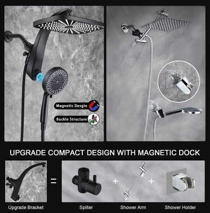 Rain Shower Head with Handheld Showerhead, Nickel 1.8GPM 460311