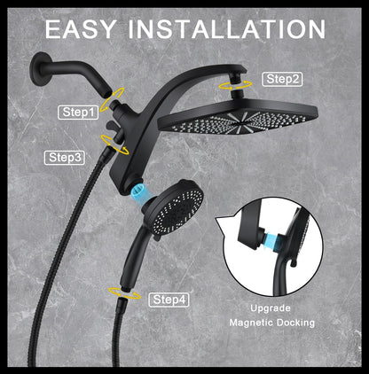 Rain Shower Head with Handheld Showerhead, Nickel 1.8GPM 460311