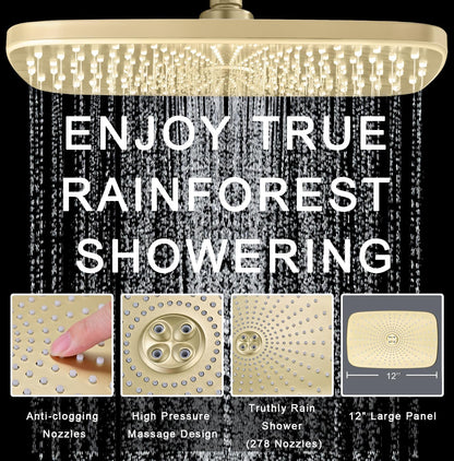 Rain Shower Head with Handheld Showerhead, Nickel 1.8GPM 460311