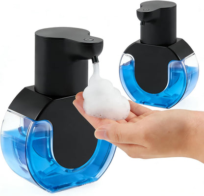 Automatic Soap Dispenser Touchless,Rechargeable Foaming Soap Dispenser,15oz/420ml Smart Hand Soap Dispensers,4-Level Adjustable,Wall Mount for Bathroom Kitchen Dish Soap,Hands-Free (Black)