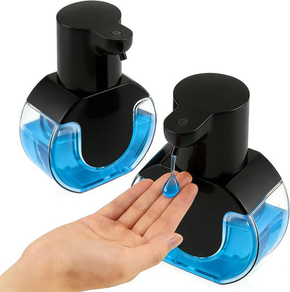 Automatic Soap Dispenser Touchless,Rechargeable Foaming Soap Dispenser,15oz/420ml Smart Hand Soap Dispensers,4-Level Adjustable,Wall Mount for Bathroom Kitchen Dish Soap,Hands-Free (Black)