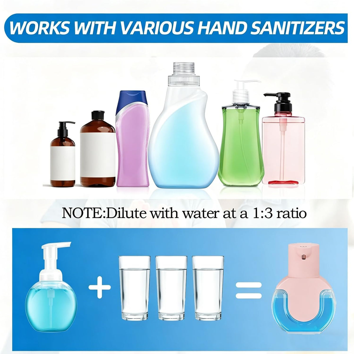 Automatic Soap Dispenser Touchless,Rechargeable Foaming Soap Dispenser,15oz/420ml Smart Hand Soap Dispensers,4-Level Adjustable,Wall Mount for Bathroom Kitchen Dish Soap,Hands-Free (Black)