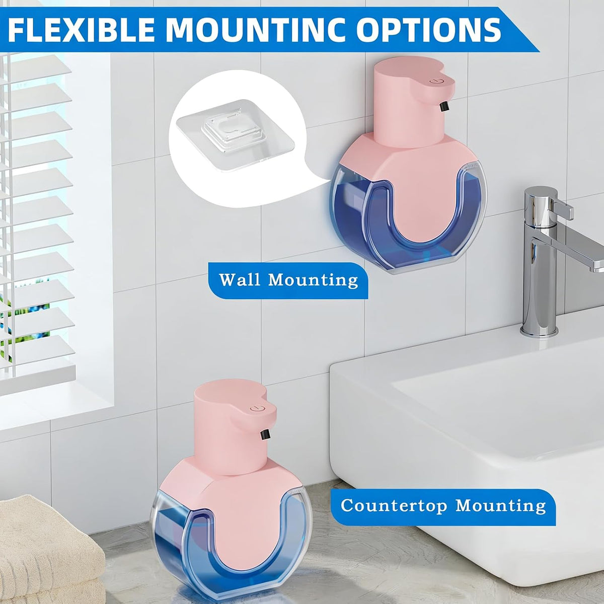 Automatic Soap Dispenser Touchless,Rechargeable Foaming Soap Dispenser,15oz/420ml Smart Hand Soap Dispensers,4-Level Adjustable,Wall Mount for Bathroom Kitchen Dish Soap,Hands-Free (Black)