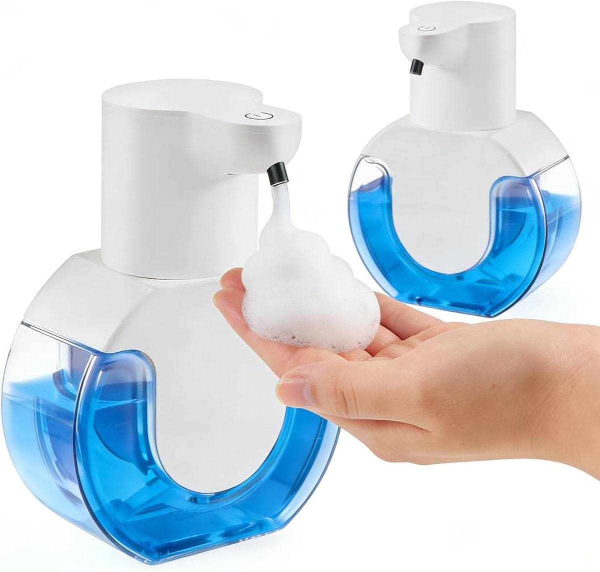 Automatic Soap Dispenser Touchless,Rechargeable Foaming Soap Dispenser,15oz/420ml Smart Hand Soap Dispensers,4-Level Adjustable,Wall Mount for Bathroom Kitchen Dish Soap,Hands-Free (Black)