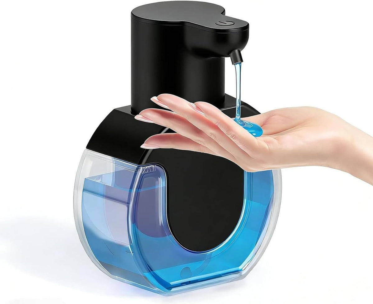 Automatic Soap Dispenser Touchless,Rechargeable Foaming Soap Dispenser,15oz/420ml Smart Hand Soap Dispensers,4-Level Adjustable,Wall Mount for Bathroom Kitchen Dish Soap,Hands-Free (Black)