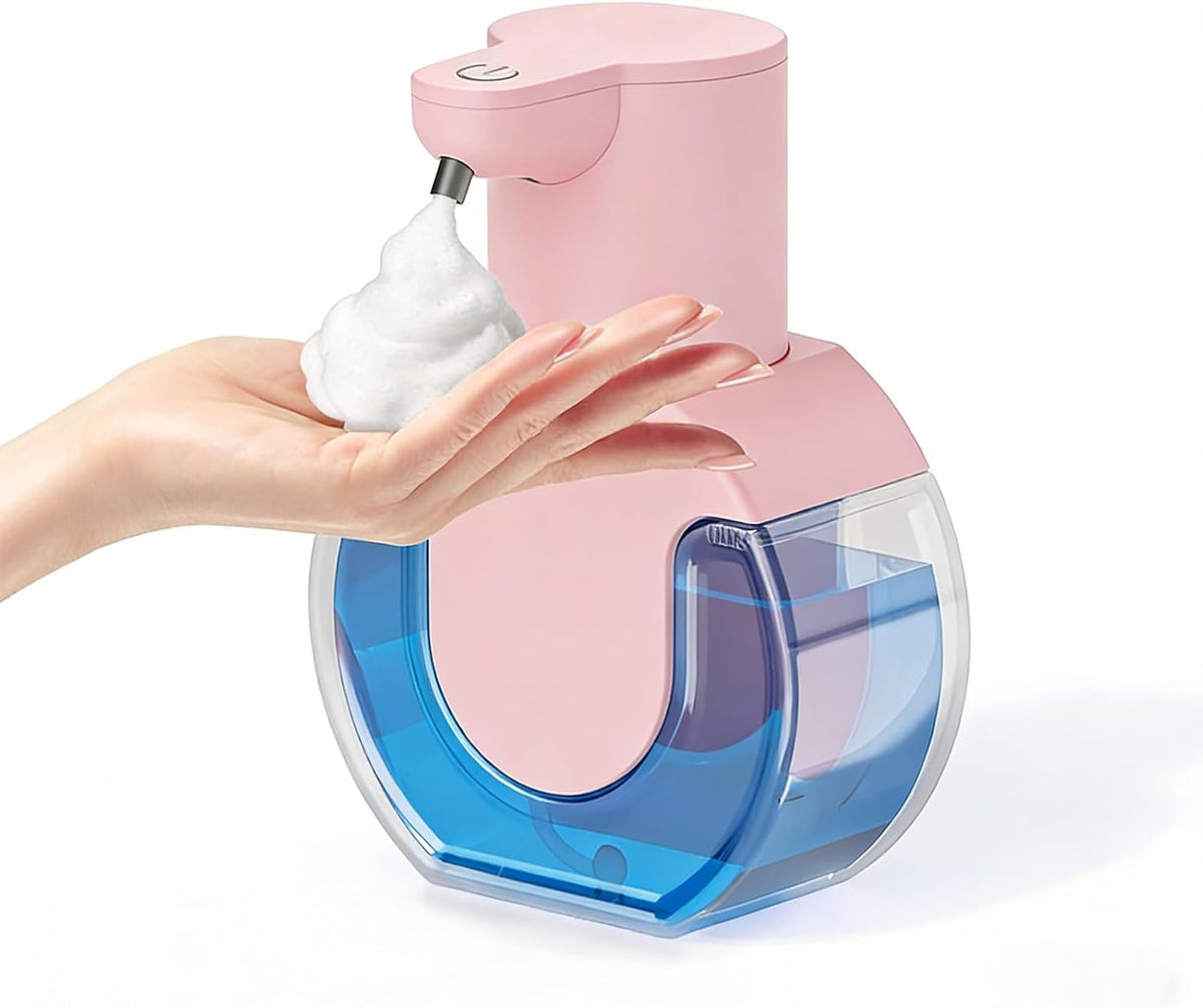 Automatic Soap Dispenser Touchless,Rechargeable Foaming Soap Dispenser,15oz/420ml Smart Hand Soap Dispensers,4-Level Adjustable,Wall Mount for Bathroom Kitchen Dish Soap,Hands-Free (Black)