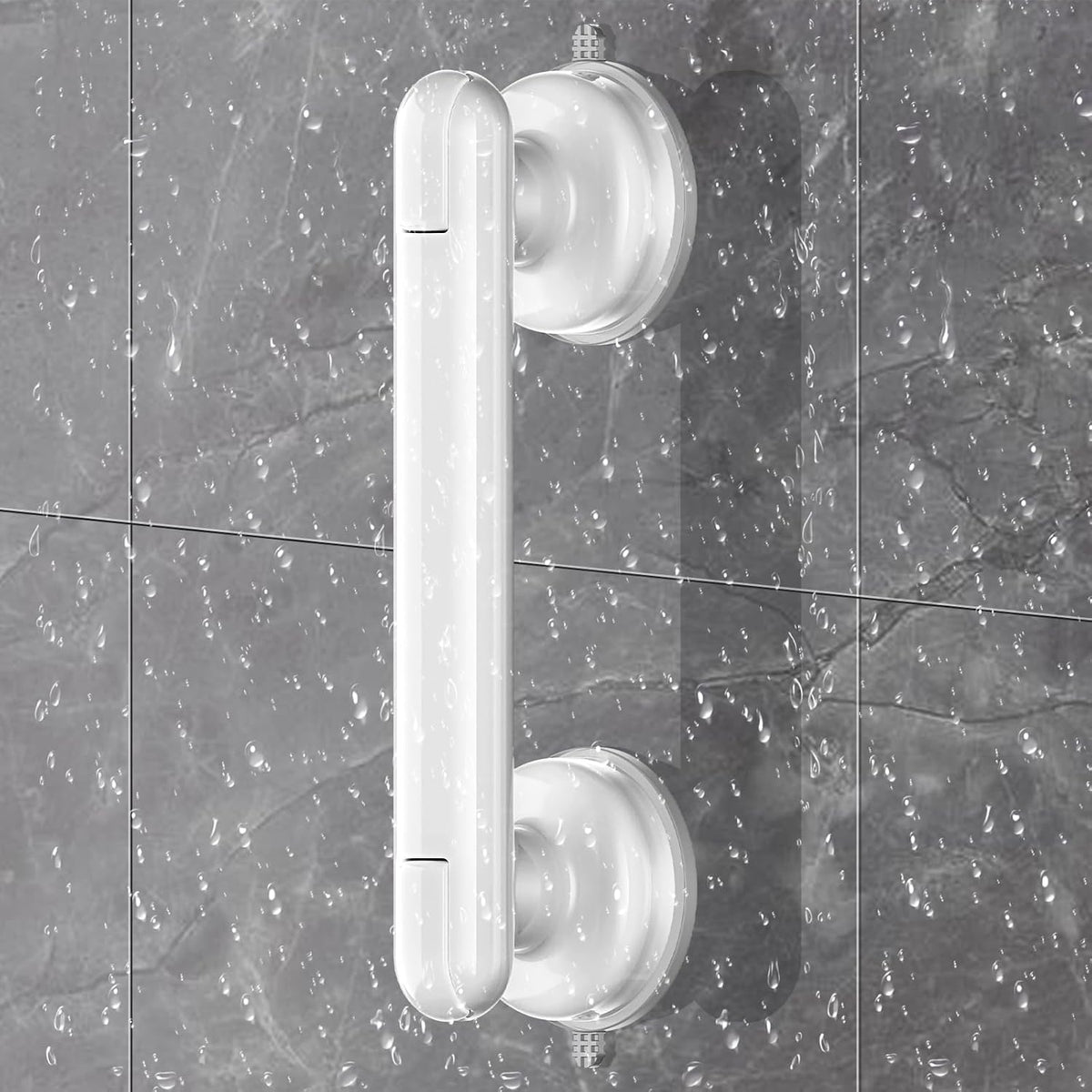 Upgraded 2-Pack Grab Bars for Shower Bathroom Wall, Heavy-Duty Suction Grab Bars Shower Handle Safety for Elderly Seniors Handicap, No Drilling Tool-Free, Easy Removal and Reusable (Black)