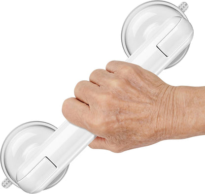 Upgraded 2-Pack Grab Bars for Shower Bathroom Wall, Heavy-Duty Suction Grab Bars Shower Handle Safety for Elderly Seniors Handicap, No Drilling Tool-Free, Easy Removal and Reusable (Black)