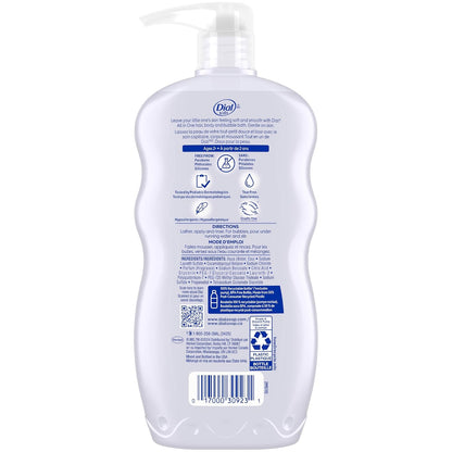 Dial Kids Lavender 3-in-1 Body + Hair + Bubble Bath, 24 Fl Oz, 4-Pack