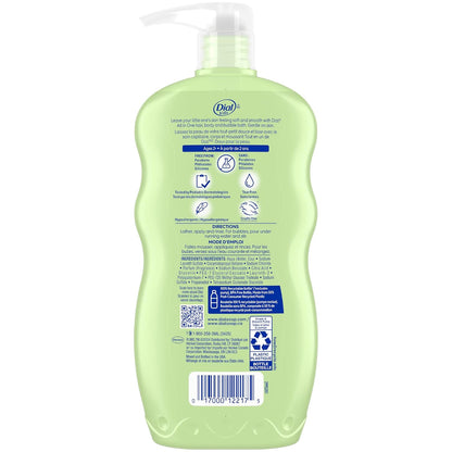 Dial Kids Lavender 3-in-1 Body + Hair + Bubble Bath, 24 Fl Oz, 4-Pack