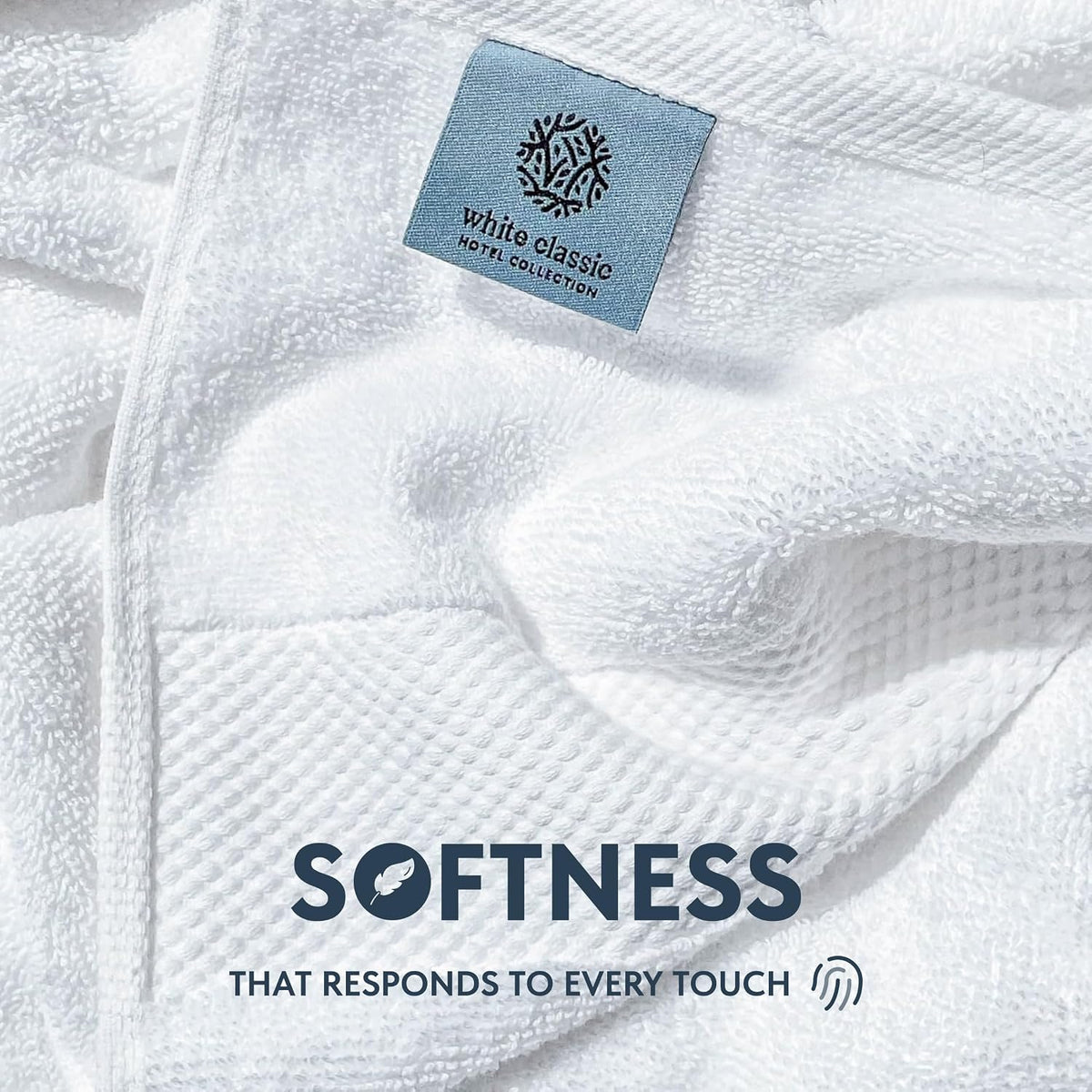 Luxury White Hand Towels - 100% Turkish Cotton, 16x30, 6 Pack