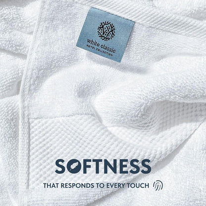 Luxury White Hand Towels - 100% Turkish Cotton, 16x30, 6 Pack