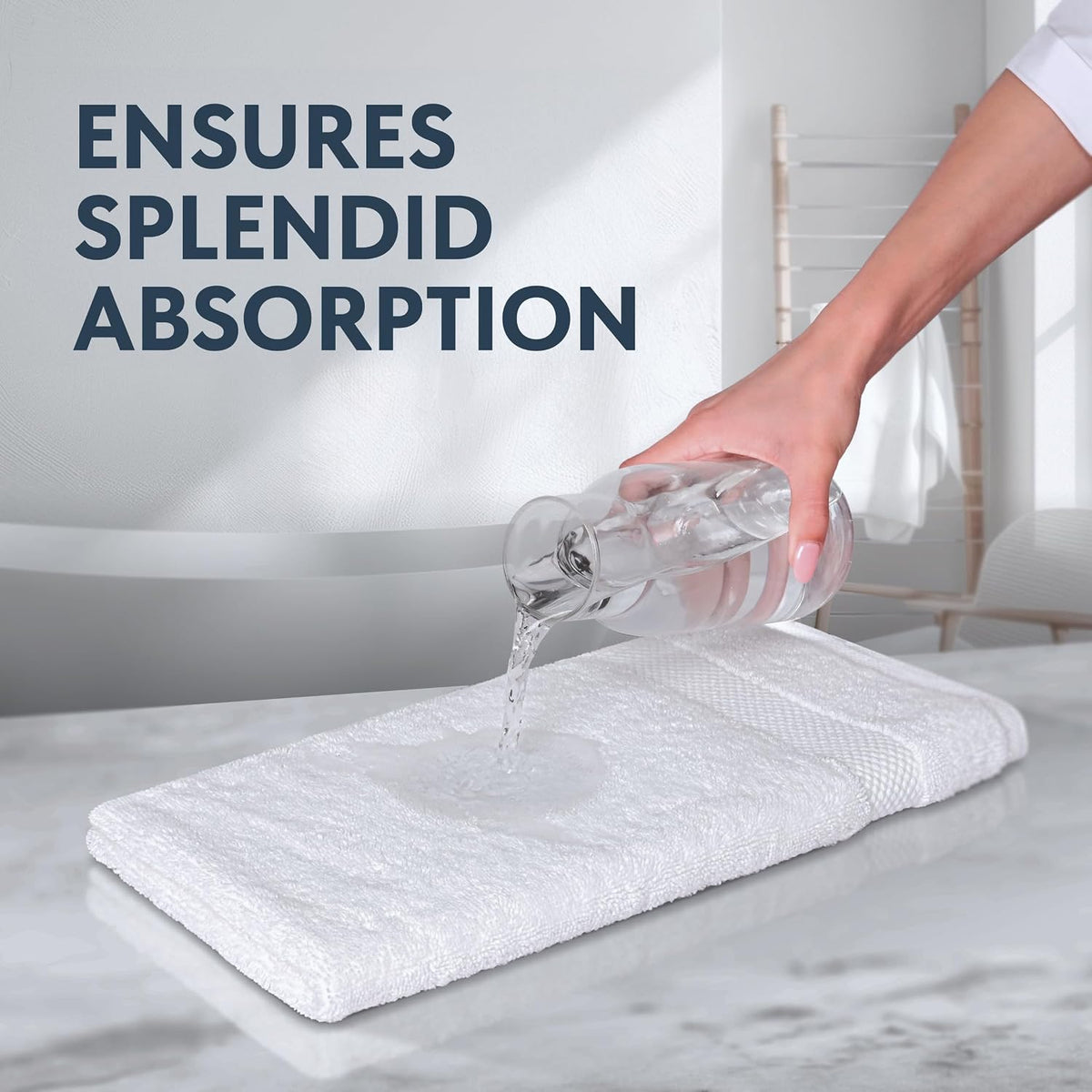 Luxury White Hand Towels - 100% Turkish Cotton, 16x30, 6 Pack