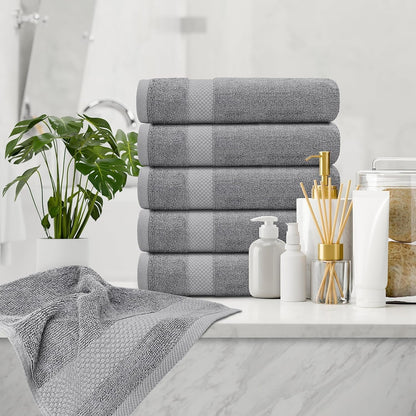 Luxury White Hand Towels - 100% Turkish Cotton, 16x30, 6 Pack