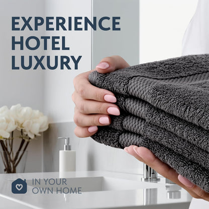 Luxury White Hand Towels - 100% Turkish Cotton, 16x30, 6 Pack
