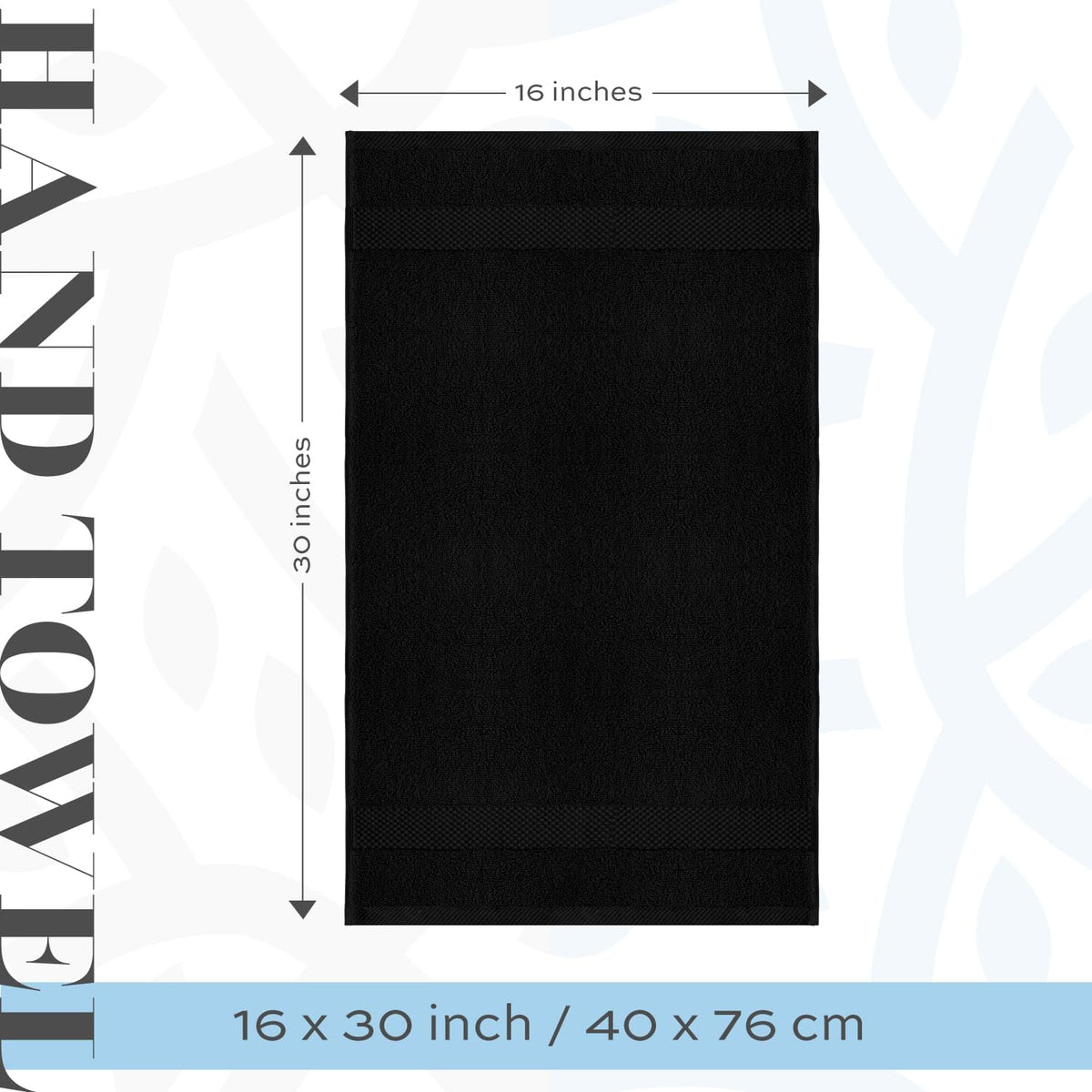 Luxury White Hand Towels - 100% Turkish Cotton, 16x30, 6 Pack
