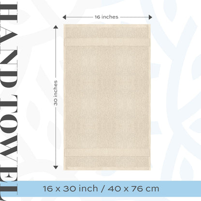 Luxury White Hand Towels - 100% Turkish Cotton, 16x30, 6 Pack
