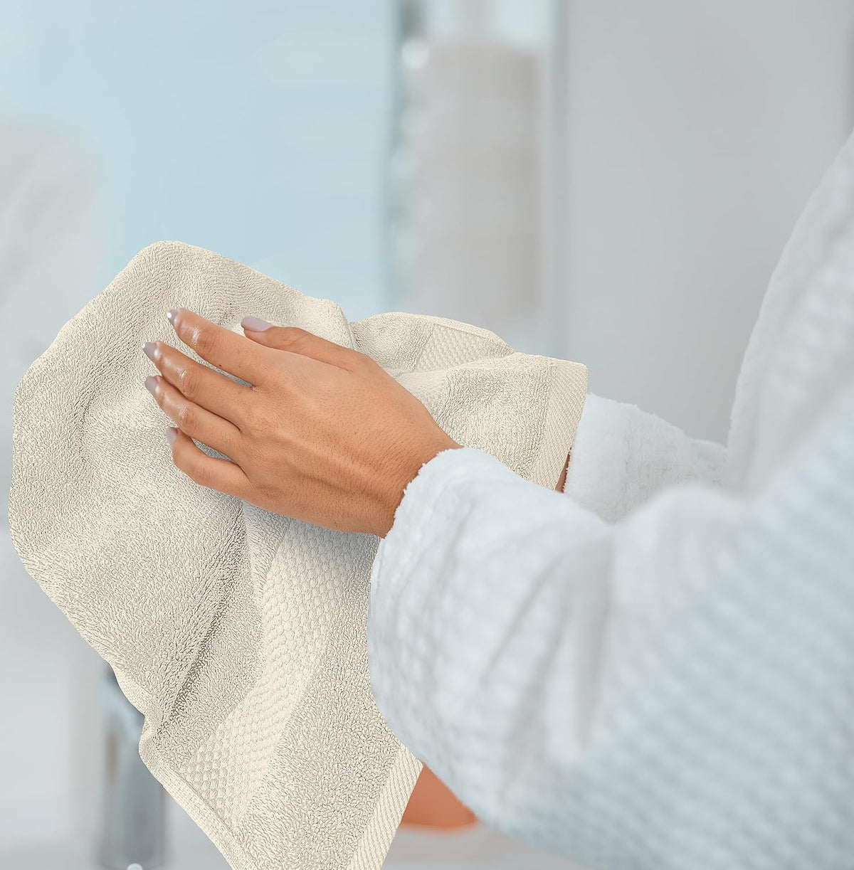 Luxury White Hand Towels - 100% Turkish Cotton, 16x30, 6 Pack