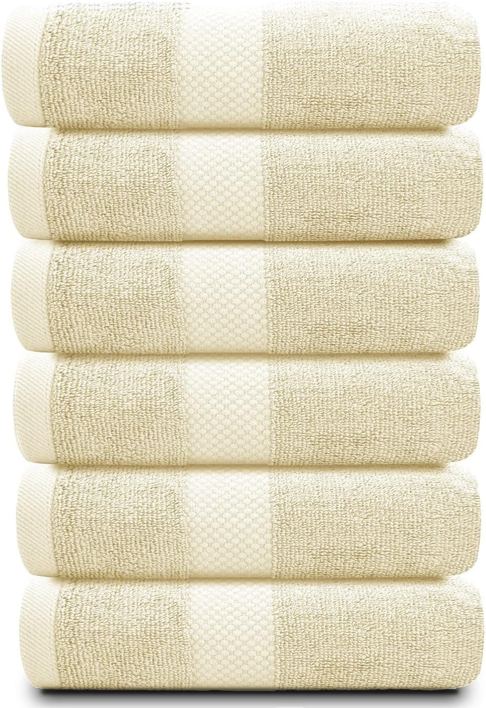 Luxury White Hand Towels - 100% Turkish Cotton, 16x30, 6 Pack